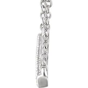 14K White Gold Round 1.8Mm F+ Vs 1/2 Ctw Natural Diamond Bar Necklace, Length: 18 In