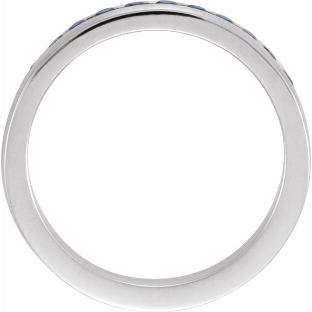 Platinum Round 1.8 Mm Polished Natural Blue Sapphire Anniversary Band, Size 7