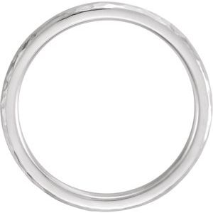 10K White Gold Half Round Hammered Comfort-Fit Band