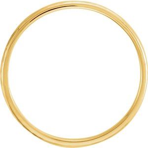 14K Yellow Or White Or Rose Gold Or Platinum 2 Mm Polished Half Round Band With Hammer Finish