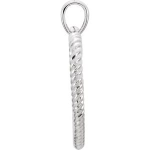 Sterling Silver 22.9 X 21.4 Mm Polished Rope Heart Pendant
