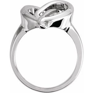 14K White Gold Polished Freeform Ring Size 6