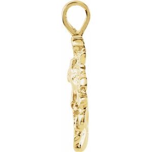 18K Yellow Gold 31 X 15.9 Mm Polished Nugget Pendant