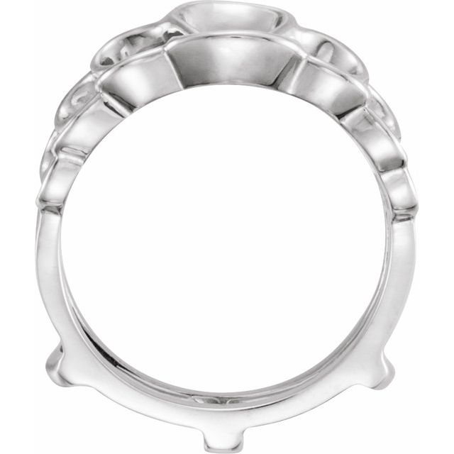 14K White Gold Polished Ring Guard, Size 6