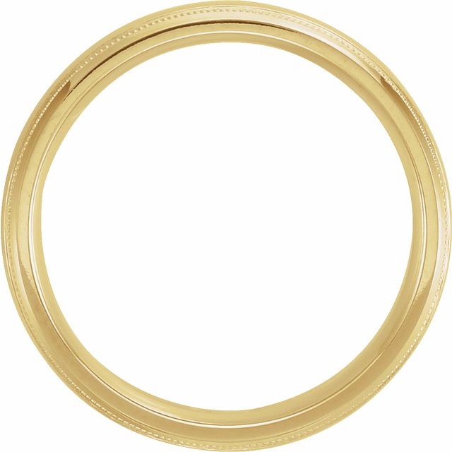 14K Yellow Gold 4 Mm Polished Milgrain Comfort-Fit Half Round Band, Size 6