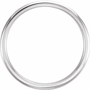 Platinum 2 Mm Polished Half Round Comfort-Fit Band With Milgrain Size 6.5