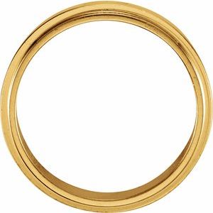 18K Yellow Gold Fancy Flat Edge Band Size 10