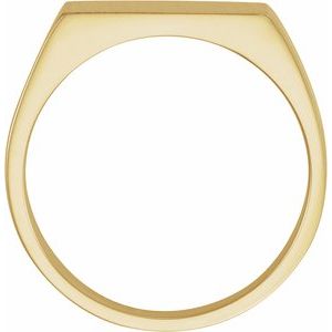 14K Yellow Gold 15 X 11 Mm Brush Polished Signet Ring Size 11