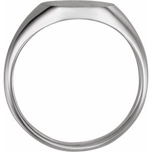 Sterling Silver Oval 11 X 9.5 Mm Brush Polished Signet Ring Size 7