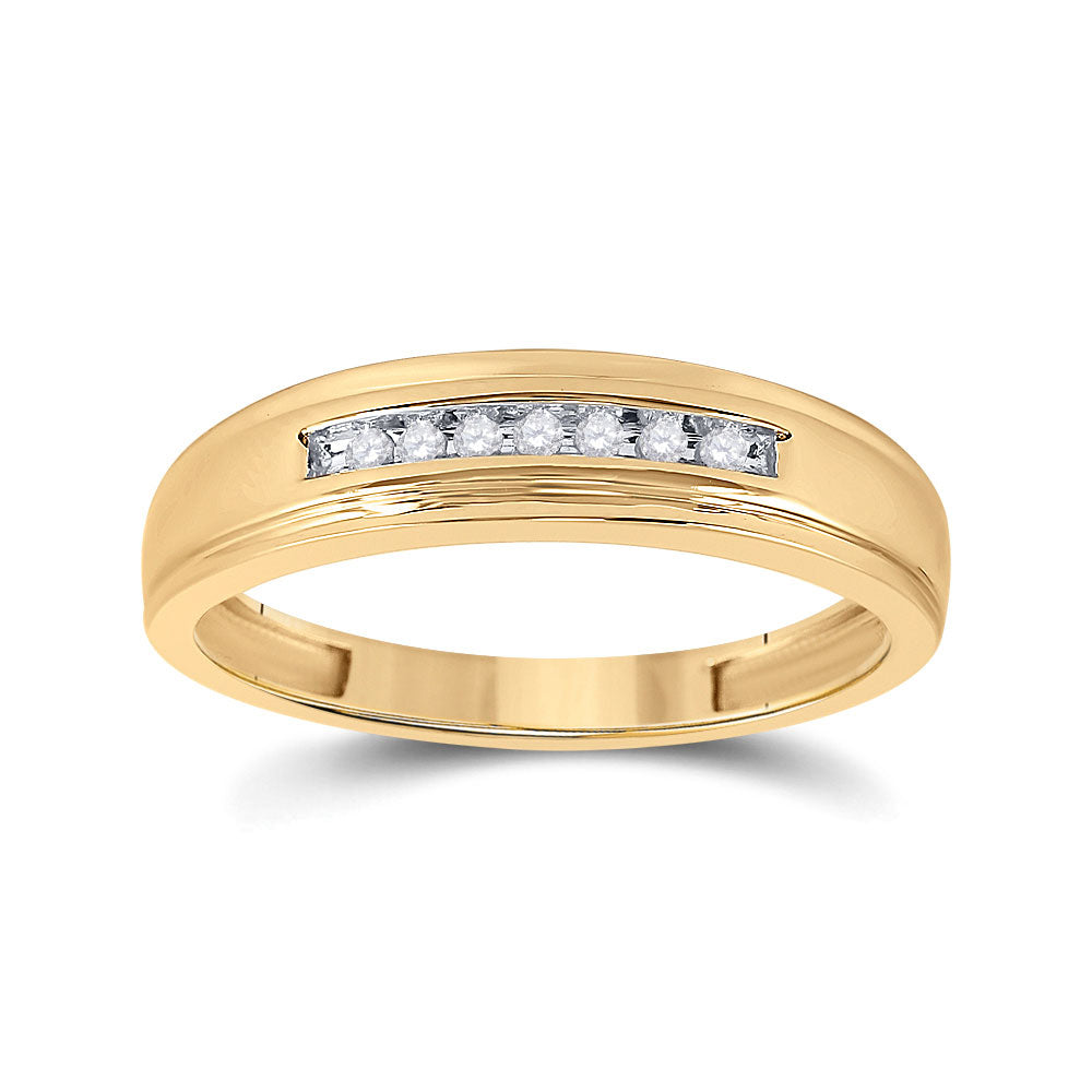 14K White Or Yellow Gold Mens Round Diamond Wedding Band Ring , Mens Size: 7-13