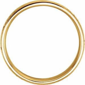 14K Yellow Or White Or Rose Gold Or Sterling Silver Or Platinum Milgrain Edge Comfort-Fit Flat Band