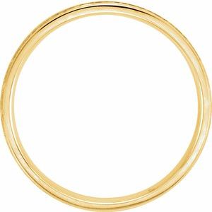 10K Yellow Gold 5 mm Flat Edge Comfort-Fit Band with Milgrain & Satin Finish Size 10