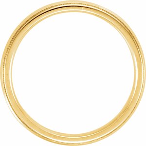 14K Yellow Gold 8 4 Mm Polished Knife Edge Comfort-Fit Band With Milgrain Size 8