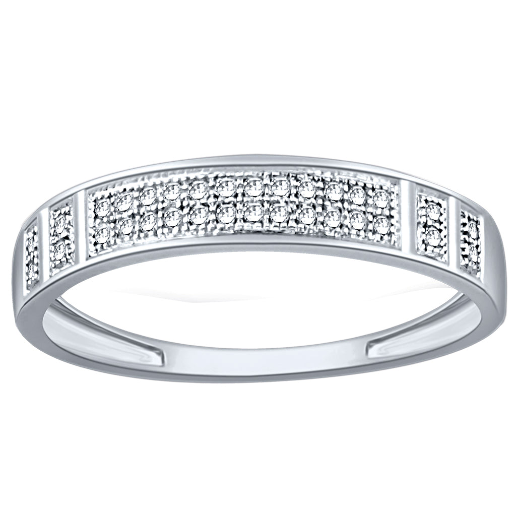10K White Gold 0.10-0.11 Cttw Ladies Diamond Band