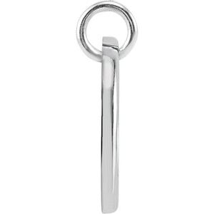 Sterling Silver Initial V Round 1 Mm G-I I1 .07 Ctw Natural Diamond Posh Mommy Initial Pendant