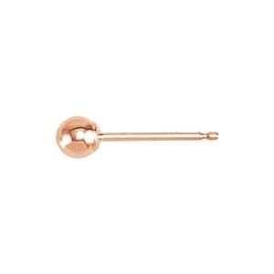 14K Rose Gold 3 Mm Each Friction Back Polished Ball Stud Earring With Bright Finish