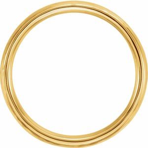 18K Yellow Gold Hammer 4 Mm Polished Comfort-Fit Band With Hammer Finish Size 6.5