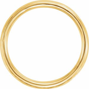 14K Yellow Or White Or Rose Gold 4 Mm Polished Half Round Band With Hammer Finish