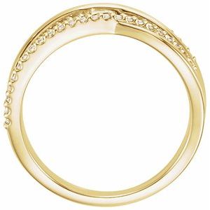 14K Yellow Gold Round 1.1 Mm 1/5 Ctw Lab Grown Diamond Ring Size 7