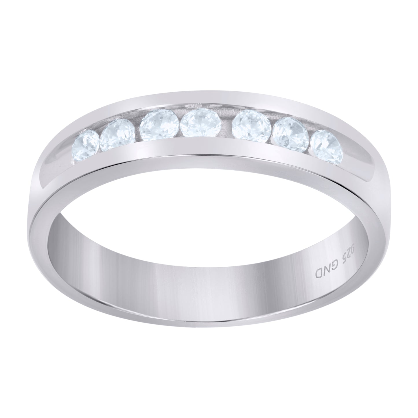Sterling Silver Womens Cubic Zirconia Sizes 6-12 Round Center Stones Bridal Wedding Anniversary Engagement Ring Band
