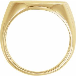 10K Yellow Gold 27 X 19 Mm Brush Polished Signet Ring Size 10