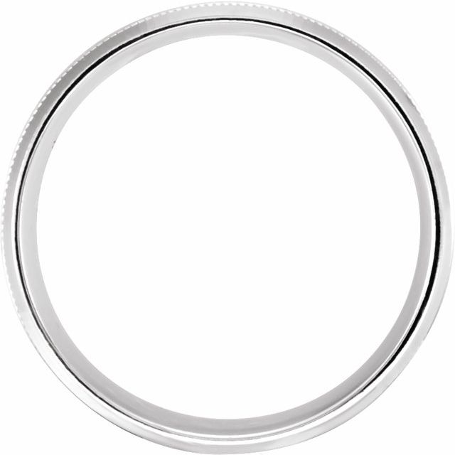 10K Yellow Or White Gold 8 Mm Polished Beveled Edge Comfort-Fit Milgrain Band With Satin Finish