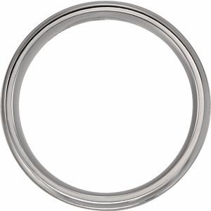 Titanium 8 mm Half Round Grooved Satin Band Size 7.5