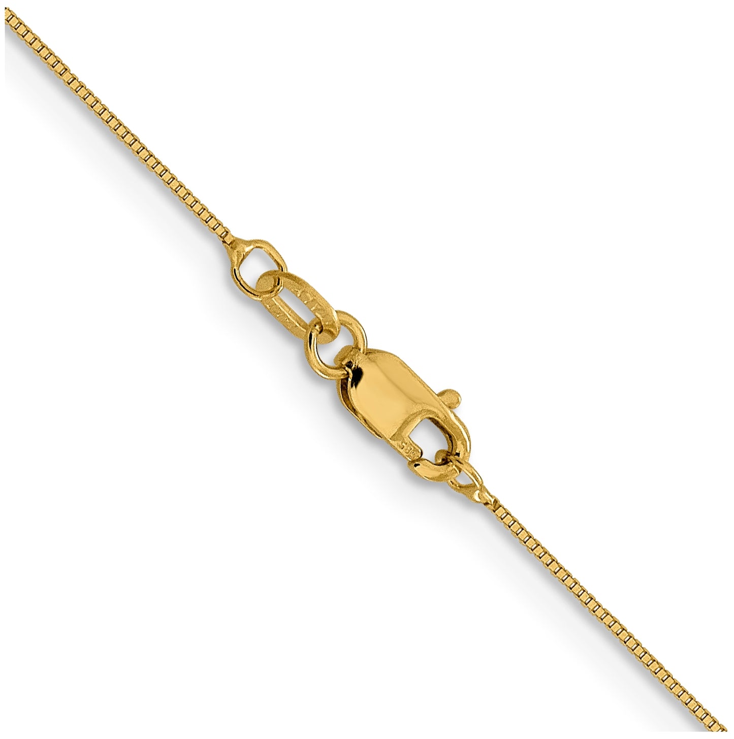 14K Yellow Gold .5mm Baby Box with Lobster Clasp Chain, 24 in