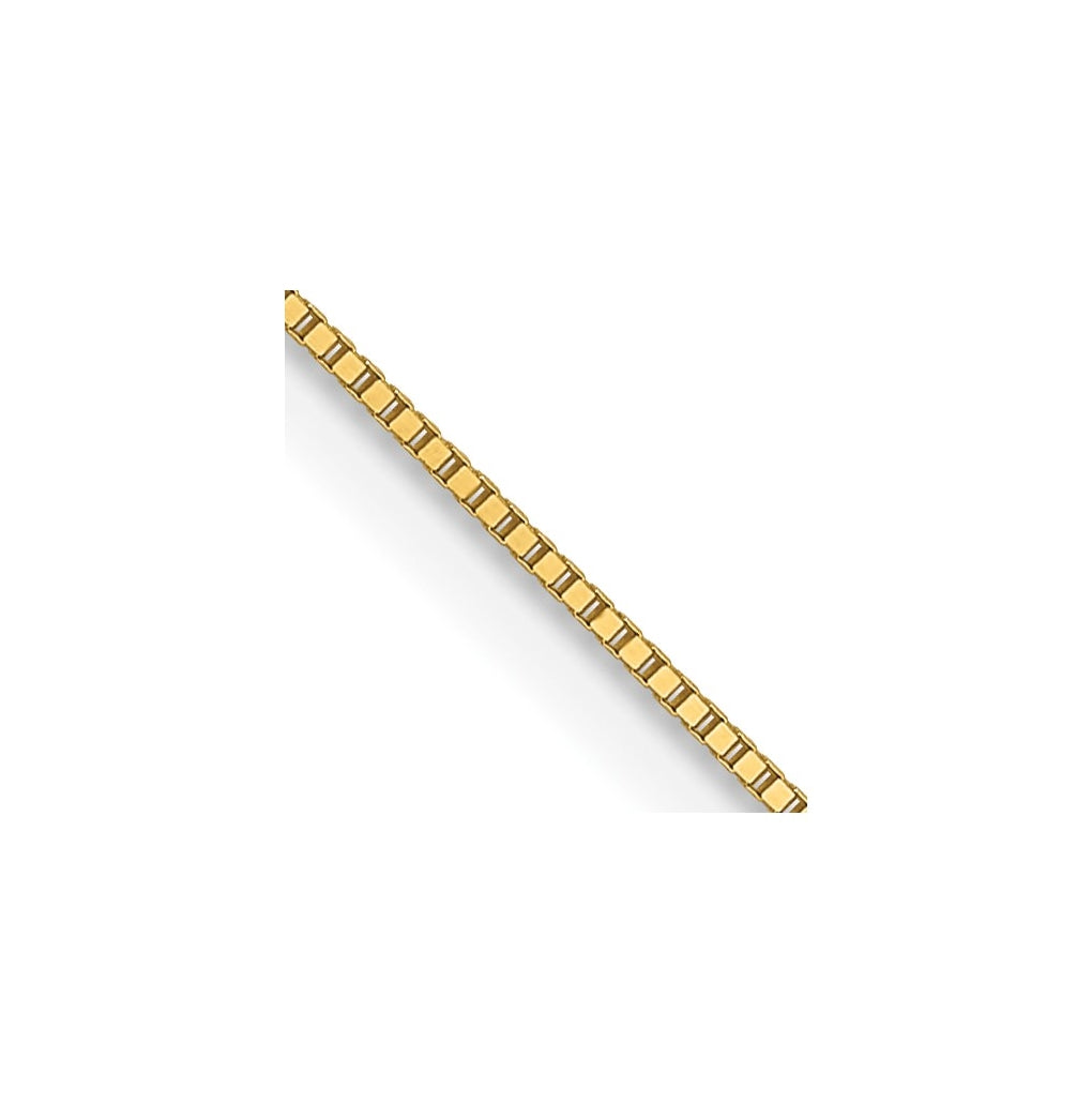 14K Yellow Gold .5mm Baby Box with Lobster Clasp Chain, 24 in