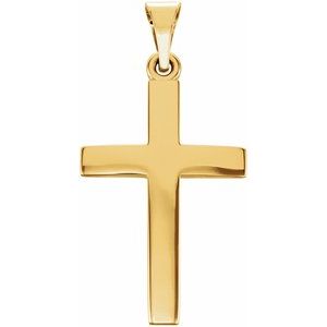 10K Yellow Or White Gold Polished Cross Pendant