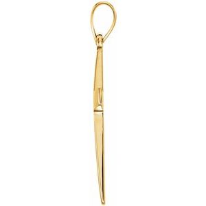10K Yellow Or White Gold Polished Cross Pendant