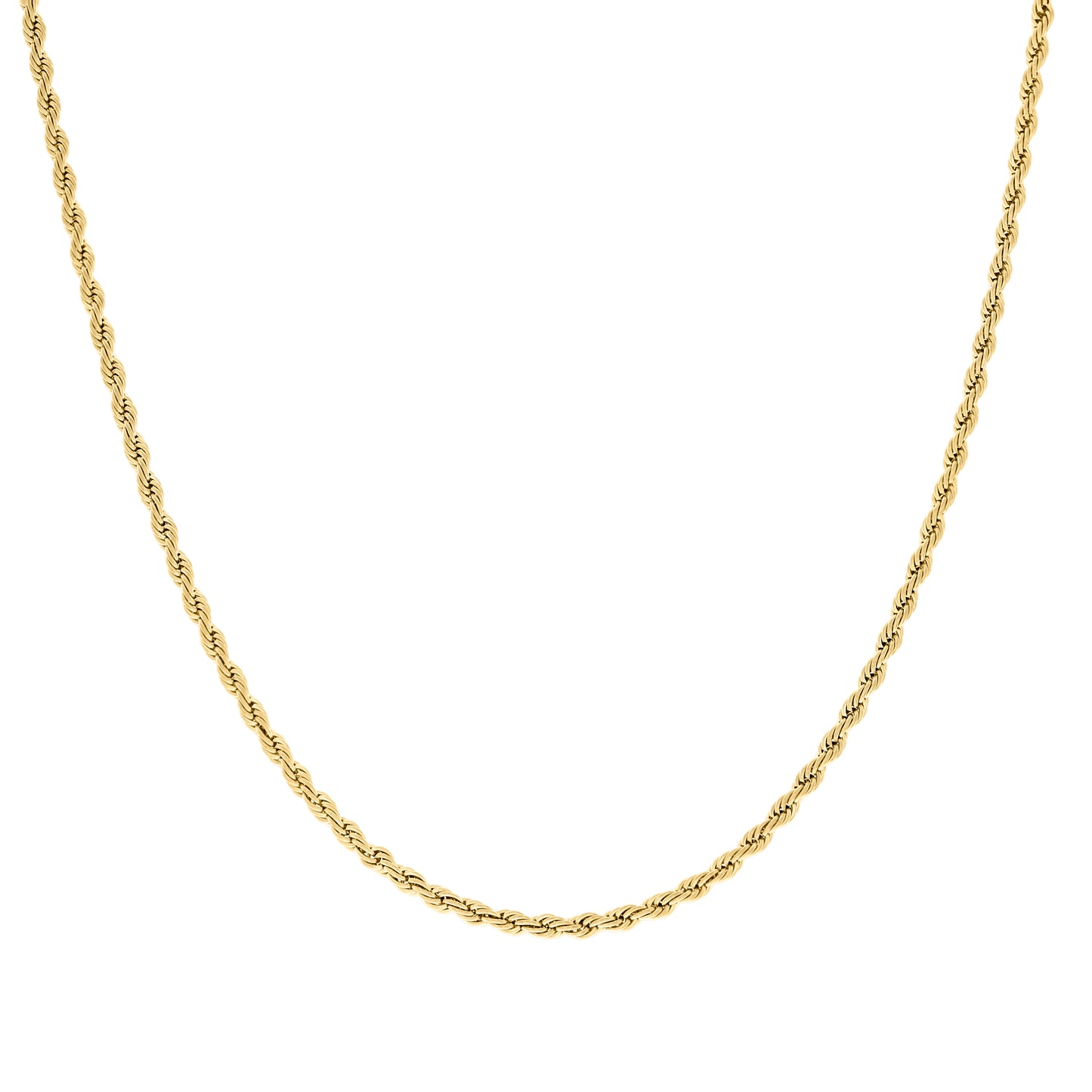 Yellow Stainless Steel Unisex 3mm 16-30 Inches Rope Fashion Chain Necklace