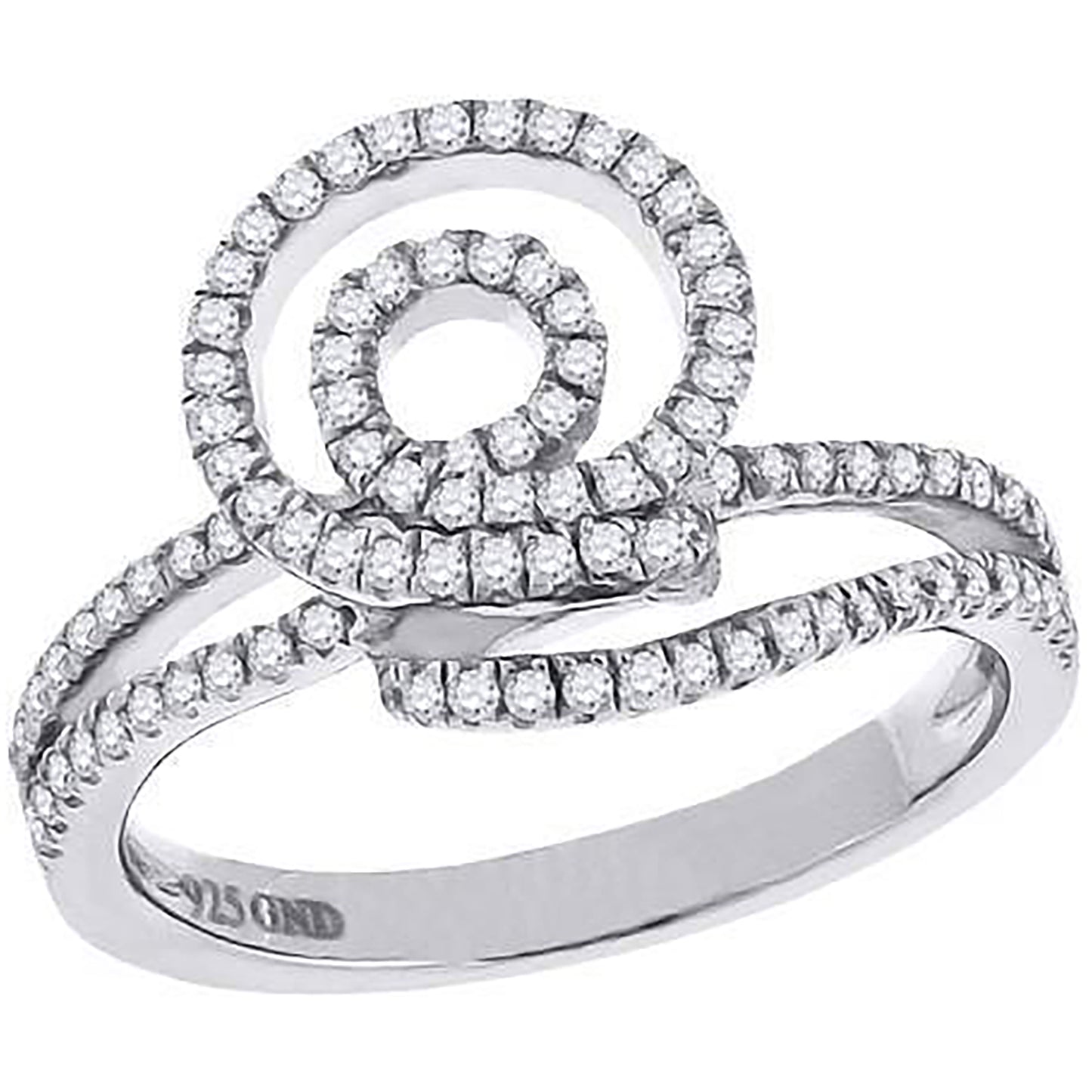 Sterling Silver Women's Cubic Zirconia Fashion Bridal Anniversary Wedding Engagement Band Ring