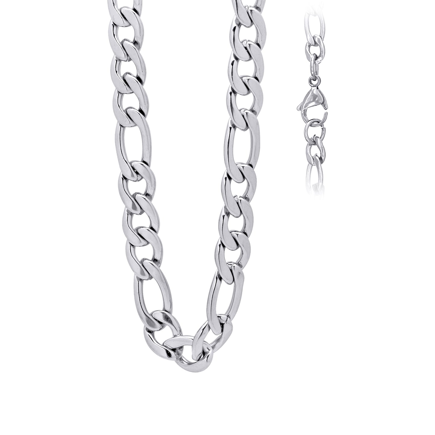 Stainless Steel Or Yellow-Tone Unisex 16-40 Inches Figaro Fashion Link Chain Necklace