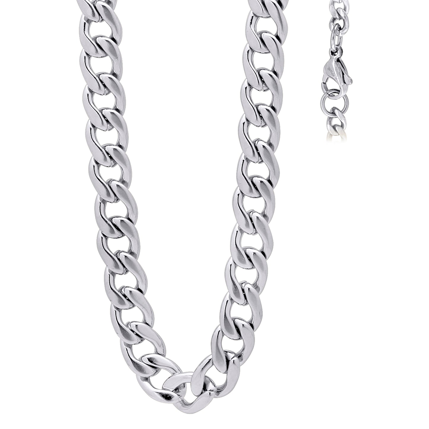 Stainless Steel Or Yellow-Tone Unisex 16-40 Inches Cuban Fashion Link Chain Necklace