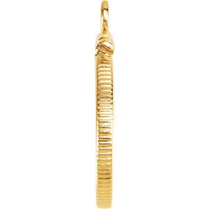 14K Yellow Gold 16.5 Mm Screw Top Polished Screw-Top Coin Edge Coin Frame Bezel Dangle