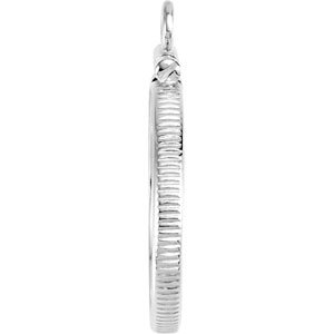 Sterling Silver 19x1.5 mm Polished Screw-Top Coin Edge Coin Frame Bezel Dangle
