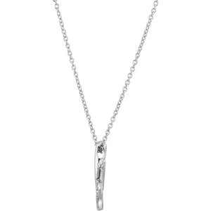 Sterling Silver 17.5 X 9.1 Mm 18 In Polished 1/10 Ctw Natural Diamond Xo Necklace