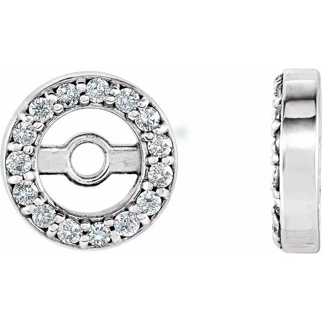 14K Yellow Or White Gold 3 Mm Polished Natural Diamond Halo-Style Earring Jackets