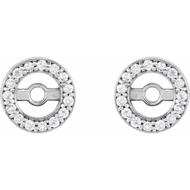 14K Yellow Or White Gold 3 Mm Polished Natural Diamond Halo-Style Earring Jackets