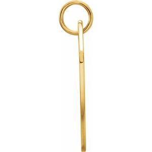 14K Yellow Gold 22.4 X 14.1 Mm Polished Engravable Shield Pendant