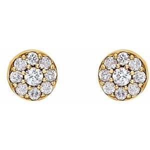 14K Yellow Gold Round 2.7 Mm 3/8 Ctw Lab-Grown Diamond Earrings With Backs