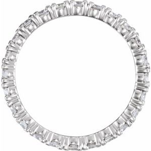 14K White Gold Round 2.5 Mm G-H Si2-Si3 1 3/8 Ctw Natural Diamond Eternity Band Size 7