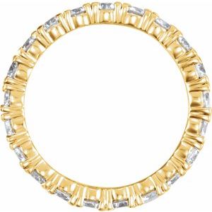 14K Yellow Gold Round 3 Mm G-H Si2-Si3 2 1/8 Ctw Natural Diamond Eternity Band Size 7.5