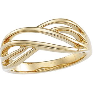 14K Yellow Gold Polished Freeform Ring Size 6