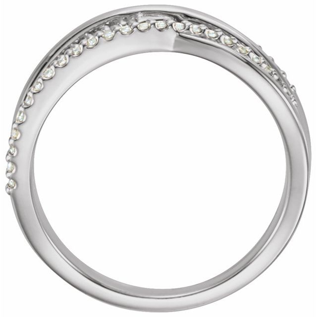 14K White Gold Round 1.1 Mm Polished 1/5 Ctw Lab Grown Diamond Ring, Size 7