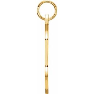 14K Yellow Gold 23.1 X 14.3 Mm Polished Engravable Shield Pendant