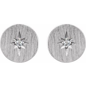 Platinum Round 1.3Mm Si2-Si3, G-H .02 Ctw Natural Diamond 4-Prong Friction Back Earrings
