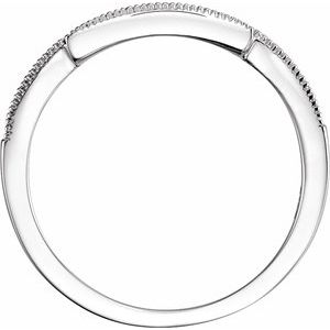 14K White Gold Square 5.5 X 5.5 Mm Si2, H+ :: 1/8 Ctw Polished 1/8 Ctw Natural Diamond Matching Band Size 7