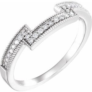 14K White Gold Square 5.5 X 5.5 Mm Si2, H+ :: 1/8 Ctw Polished 1/8 Ctw Natural Diamond Matching Band Size 7